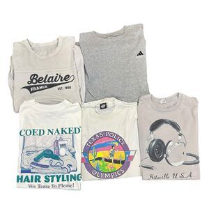 Lot Of 5 Vintage T Shirt Mixed Sizes Sports, Place, Music, Reseller bundle 90s